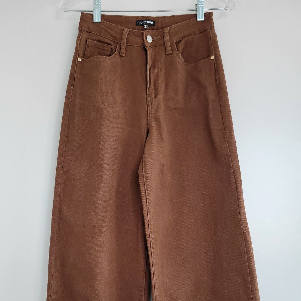Brown Wide Leg Jeans